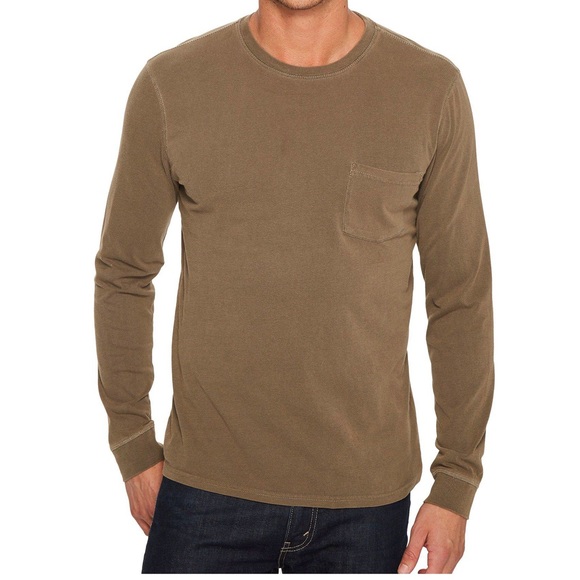 J. Crew Other - J Crew Brown Scoop Neck Long Sleeve Pocket Tee